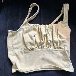 hollister yellow ruffle crop top